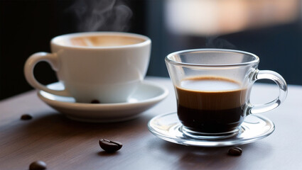 Obraz premium Glass cup of espresso coffee