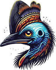 Adobe Illustrator Artwork of Cassowarry Head.