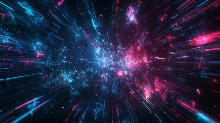 Fototapeta premium Abstract futuristic digital technology network, connected with communication lines, illustrating digital advancements