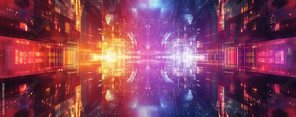 Poster abstract futuristic electronic circuit background in a two-dimensional