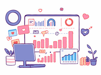 Visualizing Social Media Analytics in Vector Art