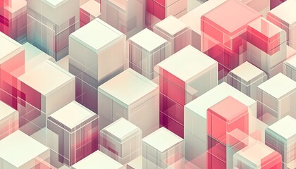 Obraz premium Abstract geometric background with isometric digital blocks, representing blockchain and modern technology
