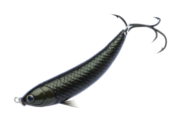 Fishing action with lure underwater scene nature isolated on transparent background
