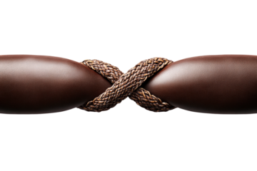 Artistic display of knotted rope studio minimalist texture isolated on transparent background