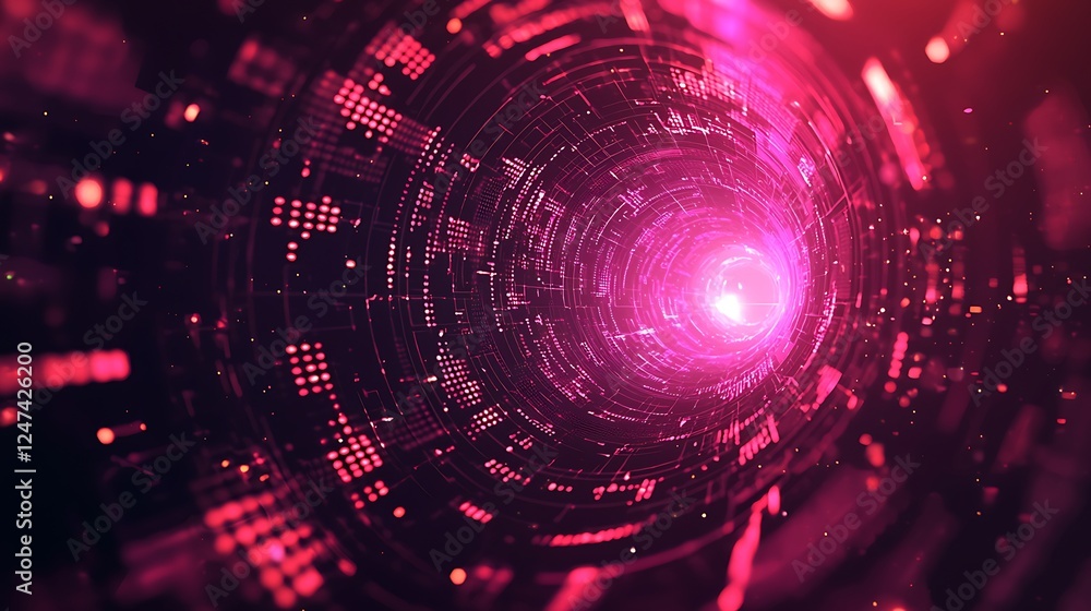 Poster abstract hexagon technology digital background, providing space for text and representing high-tech 