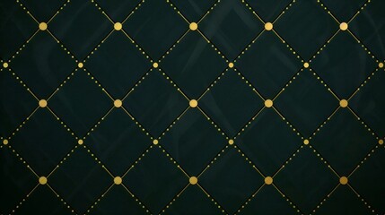 Fototapeta premium Elegant Green Background with Gold Dots and Diamond Pattern Design
