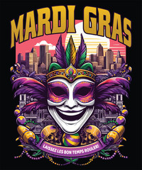 Obraz premium Adobe Illustrator Artwork for Mardi Gras Festival.