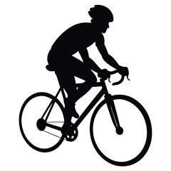 Obraz premium Silhouette of a Cyclist Riding a Bike