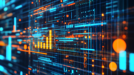Data analytics visualized, with sorting and categorizing criteria displayed by type and parameter.