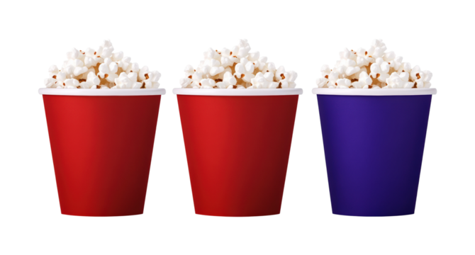 Enjoying popcorn at movie night home snack time cozy isolated on transparent background
