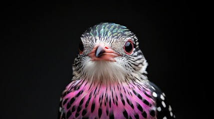 Obraz premium Colorful bird portrait, dark background, wildlife photography, nature