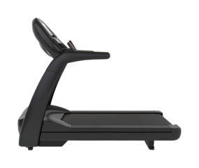Fitness indoors side view of treadmill running isolated on transparent background