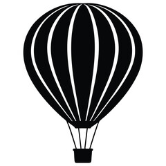Naklejka premium Simple Black Silhouette of a Hot Air Balloon