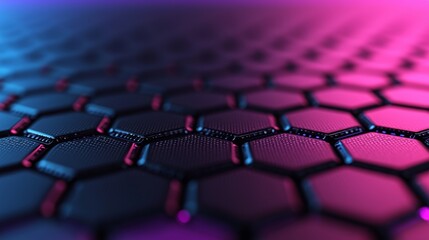 Fototapeta premium Abstract Hexagonal Pattern in Futuristic Color Gradients for Technology Background