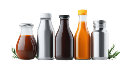 Refreshing drinks display beverage studio product showcase isolated on transparent background