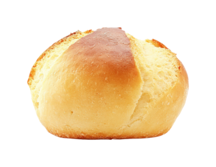 Culinary delight freshly baked bread from above isolated on transparent background