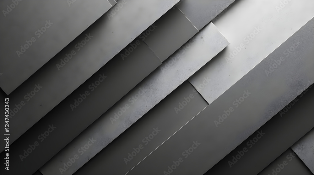 Aufkleber abstract gray geometric background: modern minimalist design with diagonal lines and shadow play - c
