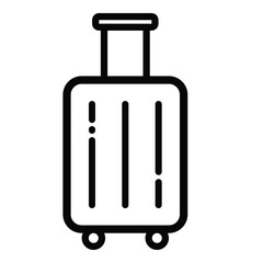 Travel Suitcase Luggage Outline Icon Isolated On White Background