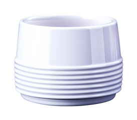 Obraz premium Elegant white cup stacked in minimalist kitchen isolated on transparent background