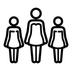 Group Of Women Outline Icon Isolated On White Background