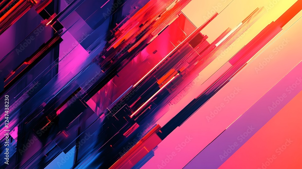 Poster abstract technological background with layered digital elements and futuristic designs