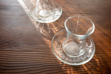 turkish cup of tea with teapot