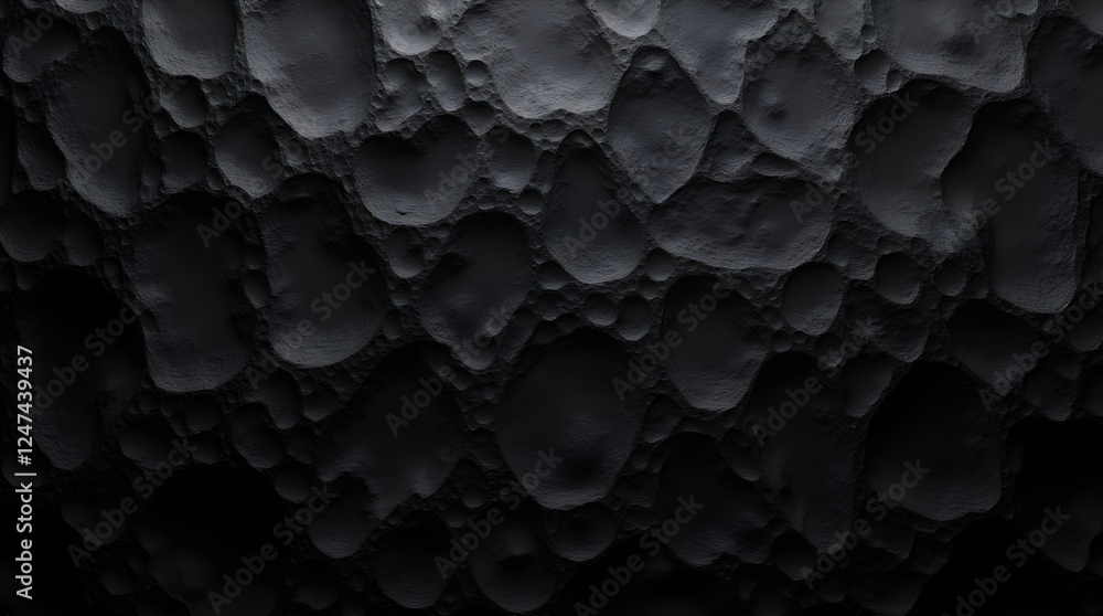 Aufkleber textured dark gray abstract background: close-up of bumpy, irregular shapes | modern, minimalist des