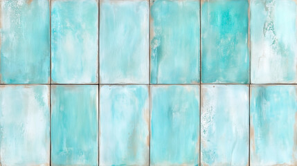 Rustic aqua blue tiles texture for interior design and home decoration.