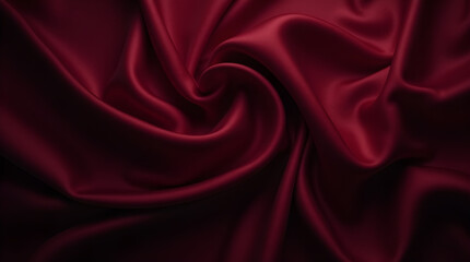 Obraz premium Burgundy Silk Fabric Texture Background. Abstract Red Wine Satin Material with Elegant Swirls. Luxurious & Smooth Textile Design.