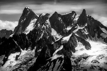 Les Grandes Jorasses, Massif du Mont-Blanc, France, Italie et Suisse