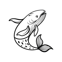 Whal fish vector illustration