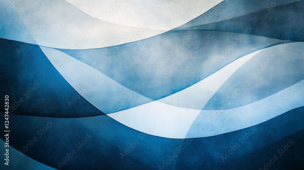 Poster swirling shades of blue blend seamlessly to evoke a sense of calm and tranquility. the abstract patt