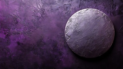 Purple backdrop, round slate, food presentation