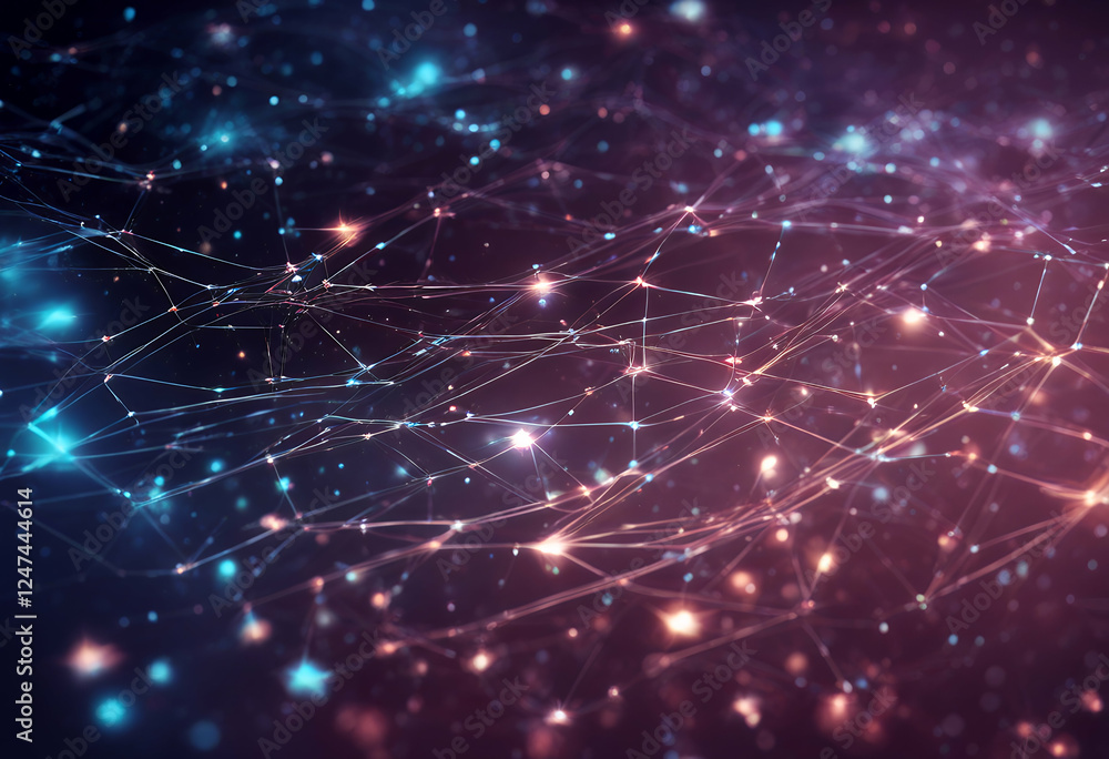 Poster connecting technology cyber system space future galaxy presentation platform background innovation a