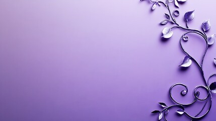 Elegant Purple Background with Metallic Floral Design