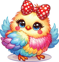Fototapeta premium Adorable and colorful baby bird character 4