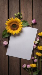 White sheet of Paper, Letter surrounded by flowers