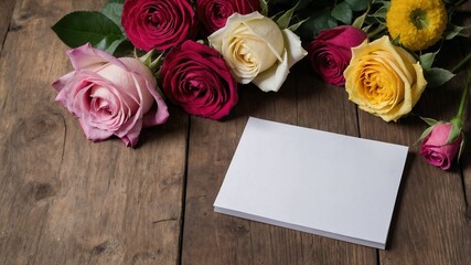 White sheet of Paper, Letter surrounded by flowers