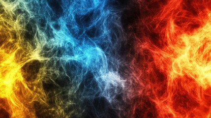 Fototapeta premium Fiery ice digital art background, clashing elements, abstract design