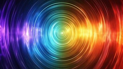 Obraz premium Vibrant concentric circles energy abstract background, digital art