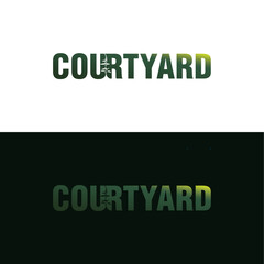 Gardening landscaping courtyard typography logo design editable vector brand identity image