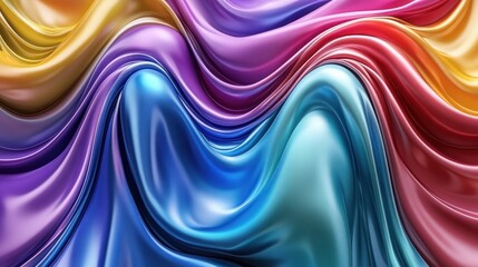 Fototapeta premium Colorful swirling fabric texture background, digital art