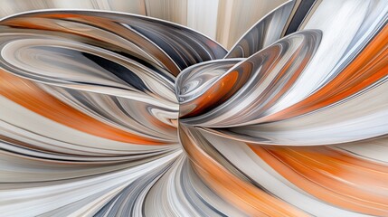 Abstract swirling orange, grey design; digital art, website background