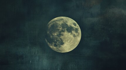 Full moon night sky, celestial body, dark clouds, mystical atmosphere, background for fantasy