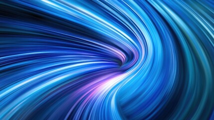 Fototapeta premium Abstract blue light swirl tunnel, digital art background, website design