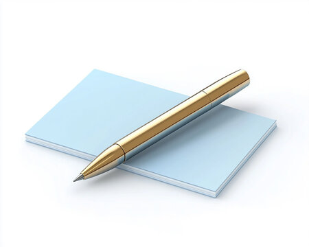 Elegant blue envelope with gold-trimmed invitation card, luxury stationery for formal correspondence