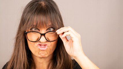 Frau, Gesicht, Brille