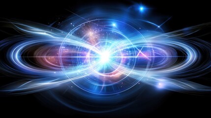 Bright cosmic energy swirls, galaxy background, digital art, science fiction