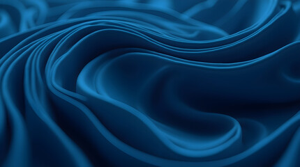 Obraz premium Abstract Blue Fabric Waves Texture - Flowing Smooth Cloth Background with Elegant Curves and Folds - Close Up Detail - Decorative Textile Design