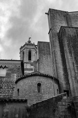 Back view of the Girona cathedral